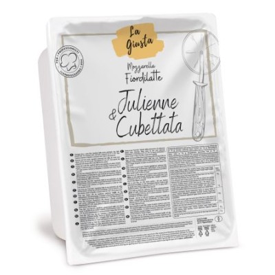 Sūris Mozzarella 45% LA GIUSTA Julienne kubeliais, VALCOLATTE, 3 kg